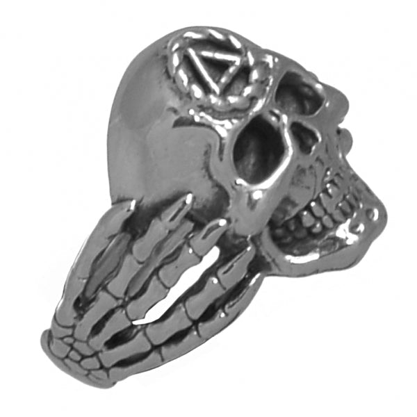 ASR20.  AA Mens Skull. Sterling Silver. - Premium Jewelry from 12 Step Gold by Jonathan Friedman - Just $60! Shop now at Choices Books & Gifts