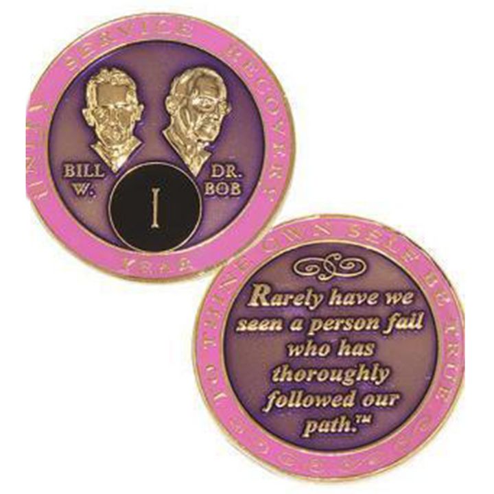 #B02. Bill & Bob Pink Medallion (1-55) - Premium Medallions from Choices - Just $13.95! Shop now at Choices Books & Gifts