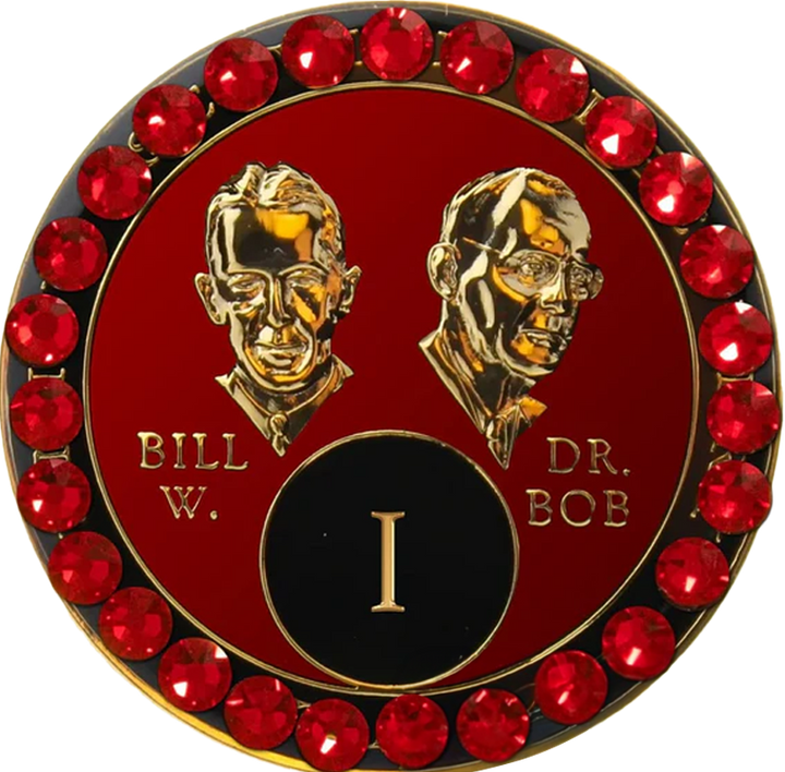 #B08. Bill & Bob Red Coin w Red Crystals (1-55)