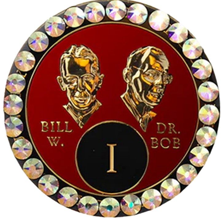 #B13. Bill & Bob Red Coin w Aurora Borealis (1-55)