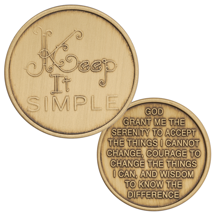 C41. Keep It Simple, Serenity Prayer Bronze Coin. BRM73