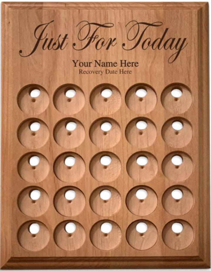 G018. 25 Medallion Holder, Just For Today- Personalized - Premium Gifts from Wooden U recover - Just $99.95! Shop now at Choices Books & Gifts