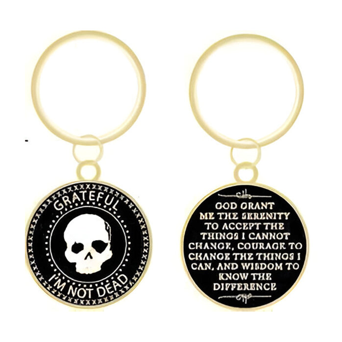 G041. Key Chain: Grateful Dead, Gold. Medallion Included