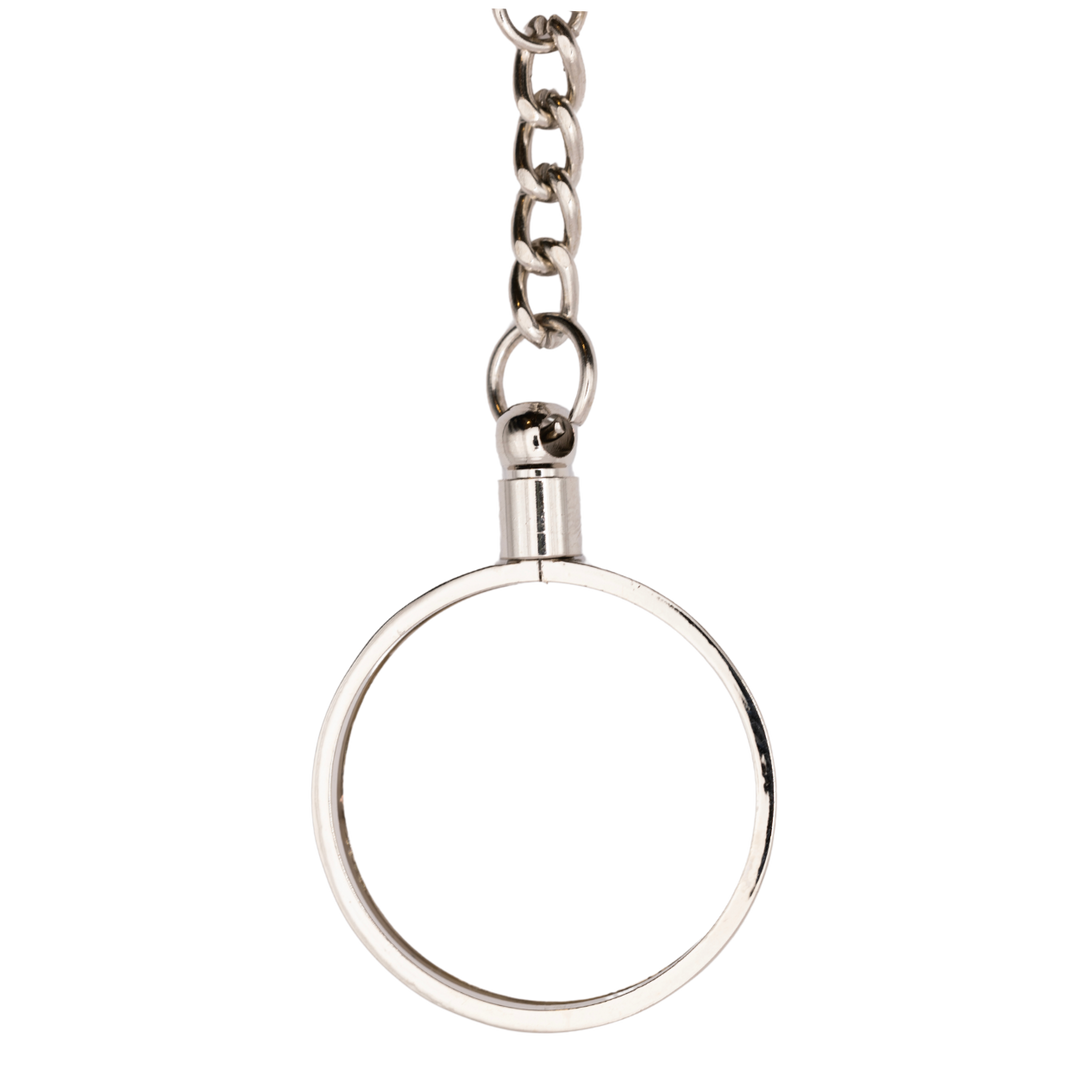 G041. Medallion Holder Necklace: Silver, 24 or 30 inch.