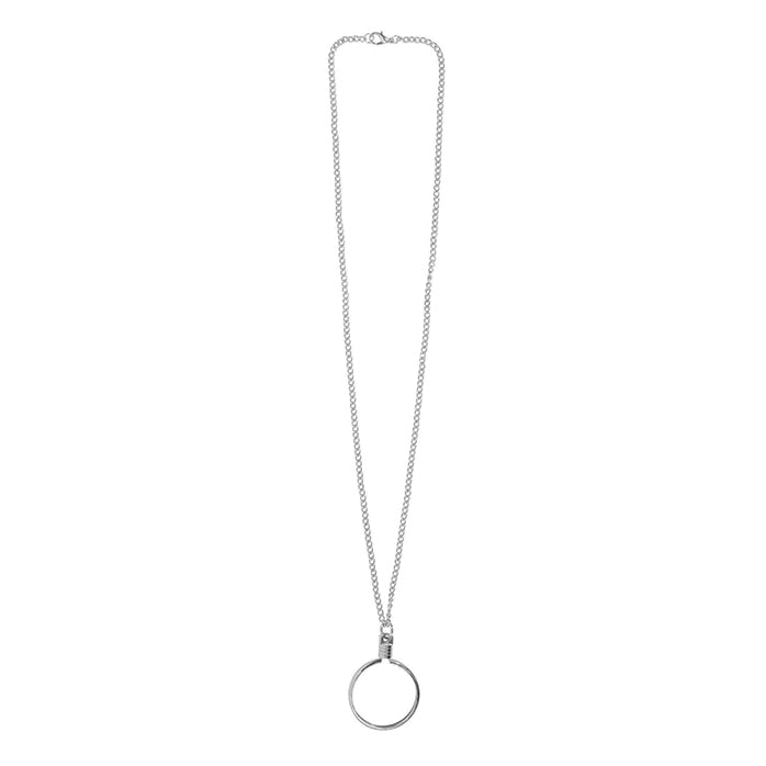 G041. Medallion Holder Necklace: Silver, 24 or 30 inch.