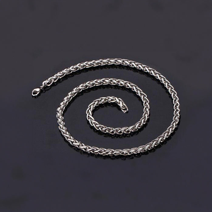 G041. Medallion Holder Necklace, Silver THICK Chain, 30 inch.