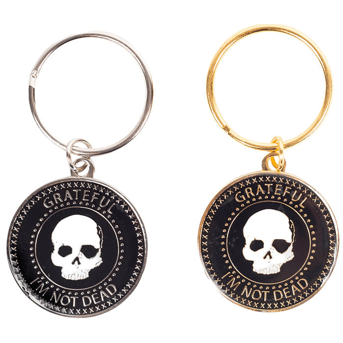 G042. Key Chain: Grateful Dead, Silver. Medallion Included