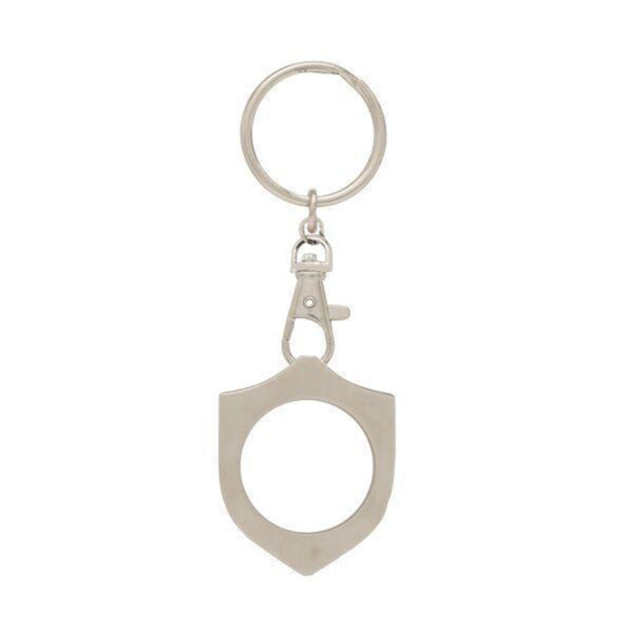 G049. Key Chain: Metal Medallion Holder, Shiny or Brushed, SHIELD.