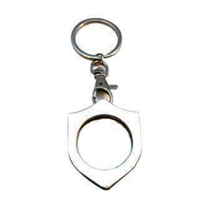 G049. Key Chain: Metal Medallion Holder, Shiny or Brushed, SHIELD.