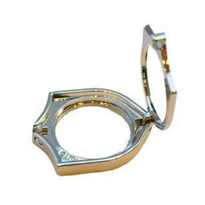 G049. Key Chain: Metal Medallion Holder, Shiny or Brushed, SHIELD.