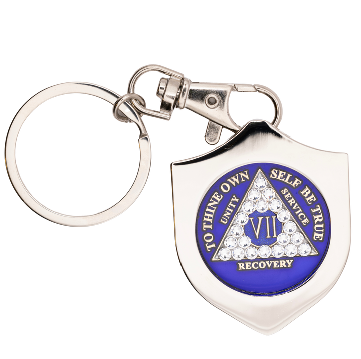 G049. Key Chain: Metal Medallion Holder, Shiny or Brushed, SHIELD.