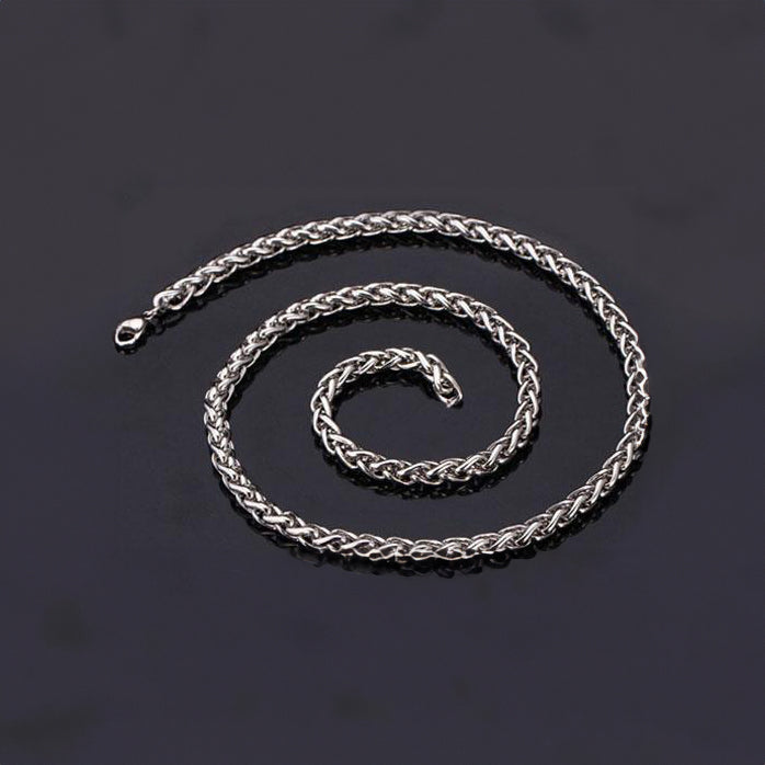 G53. Medallion Holder Necklace, Silver THICK Chain, 30 inch.