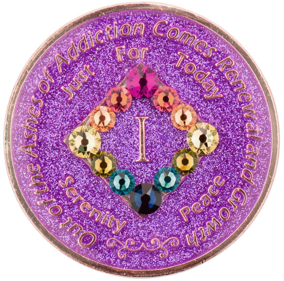 #N20. NA Glitter Lavender w LGBT Bling (1-45) - Premium Medallions from Choices - Just $21.95! Shop now at Choices Books & Gifts