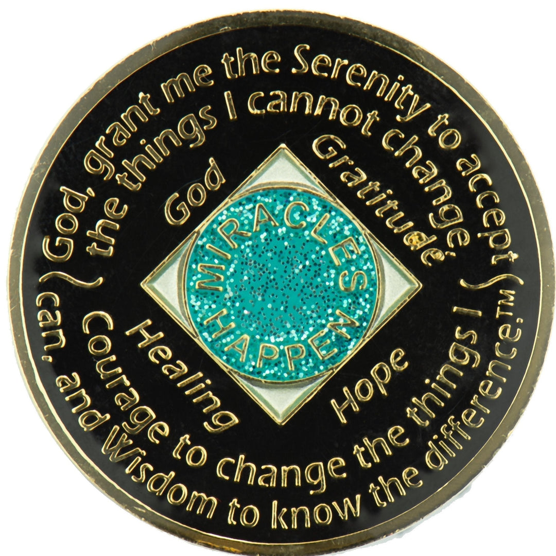 #N27. NA Medallion Glitter Turquoise Coin(1-45) - Premium Medallions from Choices - Just $13.95! Shop now at Choices Books & Gifts