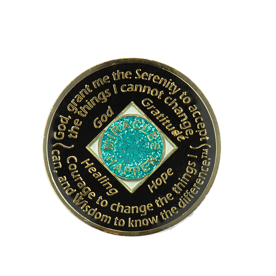 #N27. NA Medallion Glitter Turquoise Coin(1-45) - Premium Medallions from Choices - Just $13.95! Shop now at Choices Books & Gifts