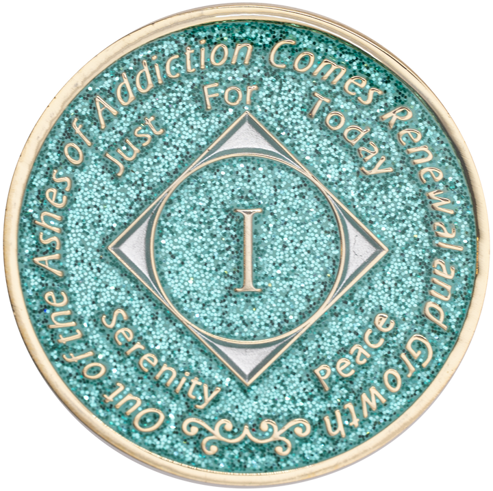 #N27. NA Chip Glitter Turquoise Coin(1-45)