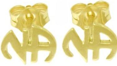 N40.  NA Earrings. 14KT Gold. - Premium Jewelry from 12 Step Gold by Jonathan Friedman - Just $110! Shop now at Choices Books & Gifts