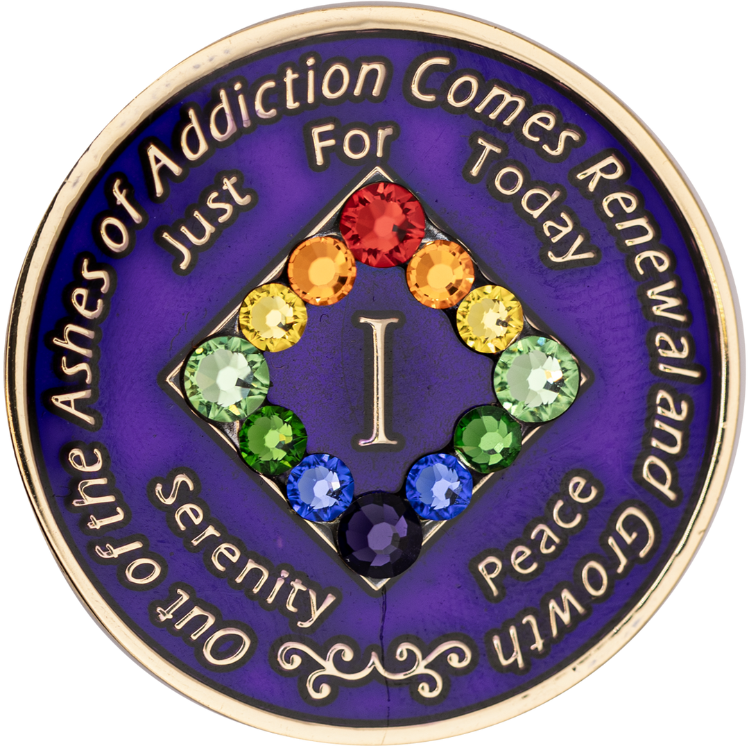 #N40. NA Purple Coin w/ LGBT Crystals (1-45)