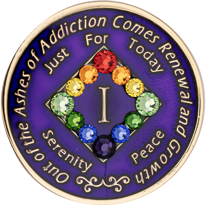 #N40. NA Purple Coin w/ LGBT Crystals (1-45)