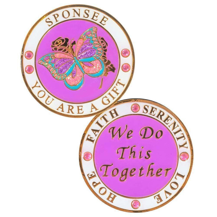 #Z13. Sponsee, Butterfly Recovery Medallion - Premium Medallions from Choices - Just $13.95! Shop now at Choices Books & Gifts