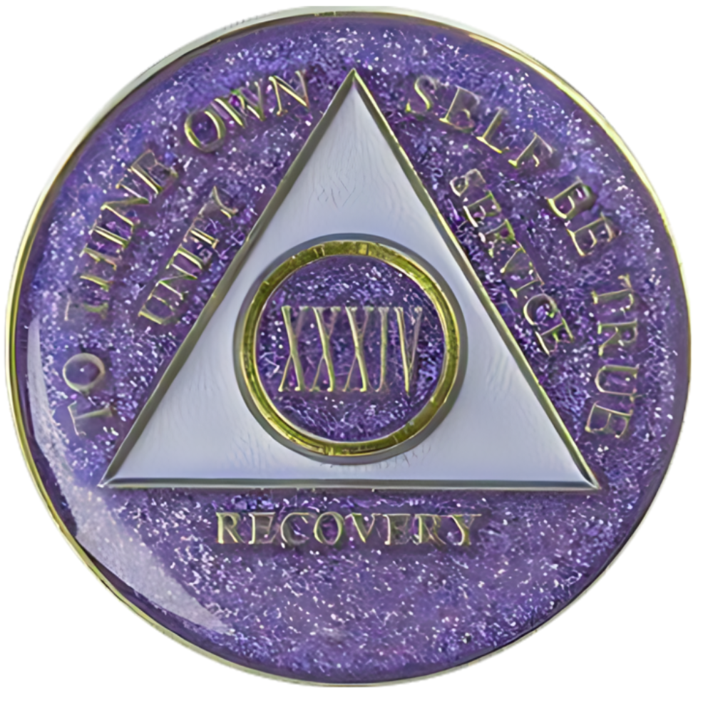 #a40. AA Glitter Lavender Coin (1-65)