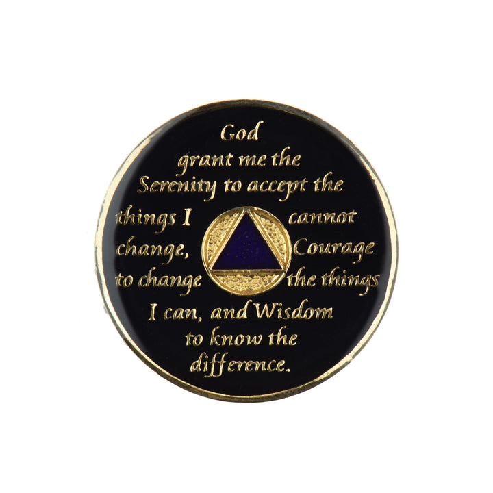 #aa100. AA Medallion Black w Rose AB Triangle (1-65) - Premium Medallions from Choices - Just $21.95! Shop now at Choices Books & Gifts