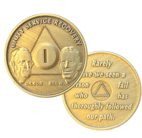 #aa121b. Bill & Bob Bronze Medallion (1-65) - Premium Medallions from Choices - Just $2.50! Shop now at Choices Books & Gifts