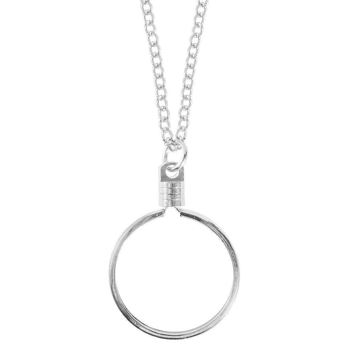 nz51. Medallion Holder Necklace: Silver, 24 or 30 inch. - Premium Jewelry from Choices - Just $10.95! Shop now at Choices Books & Gifts